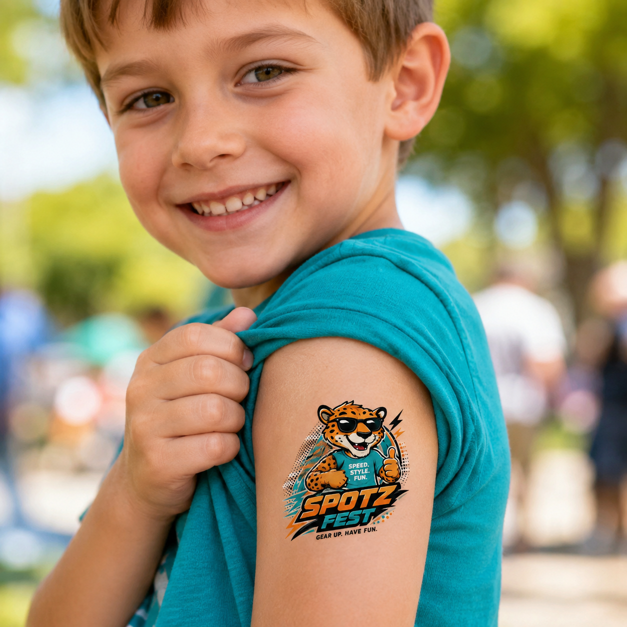 Custom full-color temporary tattoo for events