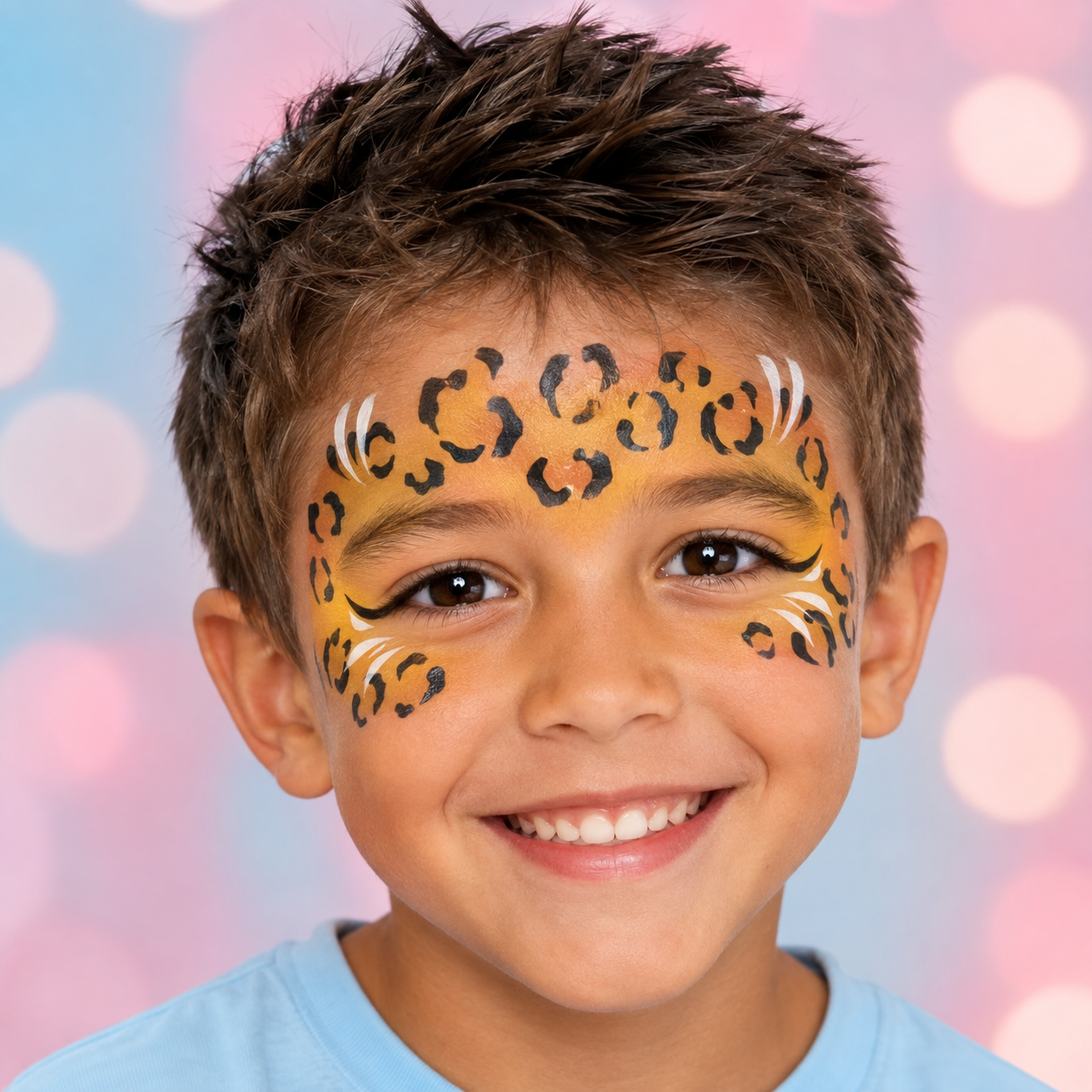 Animal print face painting design inspiration
